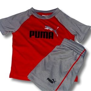 Puma Red T-Shirt and Shorts Set